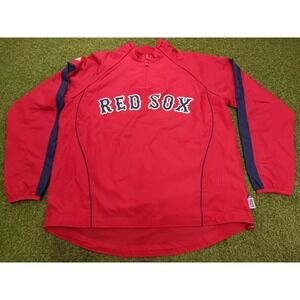 Boston Red Sox Jacket Mens Large Red Black Majestic Cool Base Baseball Team MLB